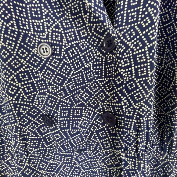 Liz Claiborne short sleeve blue & white button up summer midi dress sz 12 - Picture 6 of 7